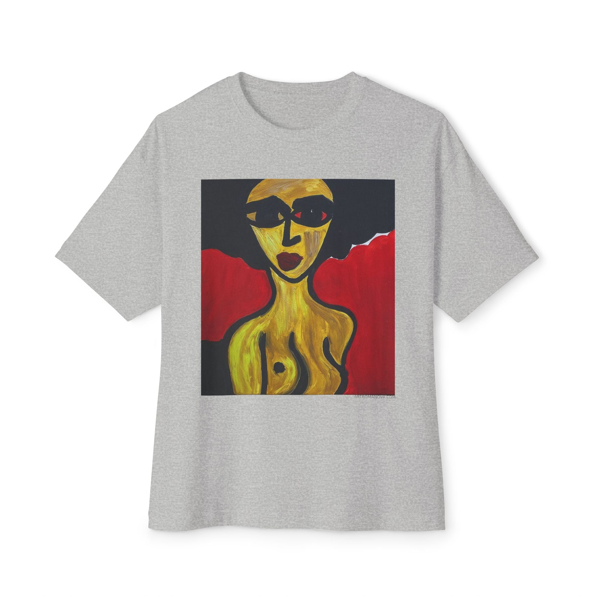 Minimalist Nude Portrait Tee, Fine Art Line-Portrait, Nude Woman Painting T-Shirt | Modern Expressionist Art Tee