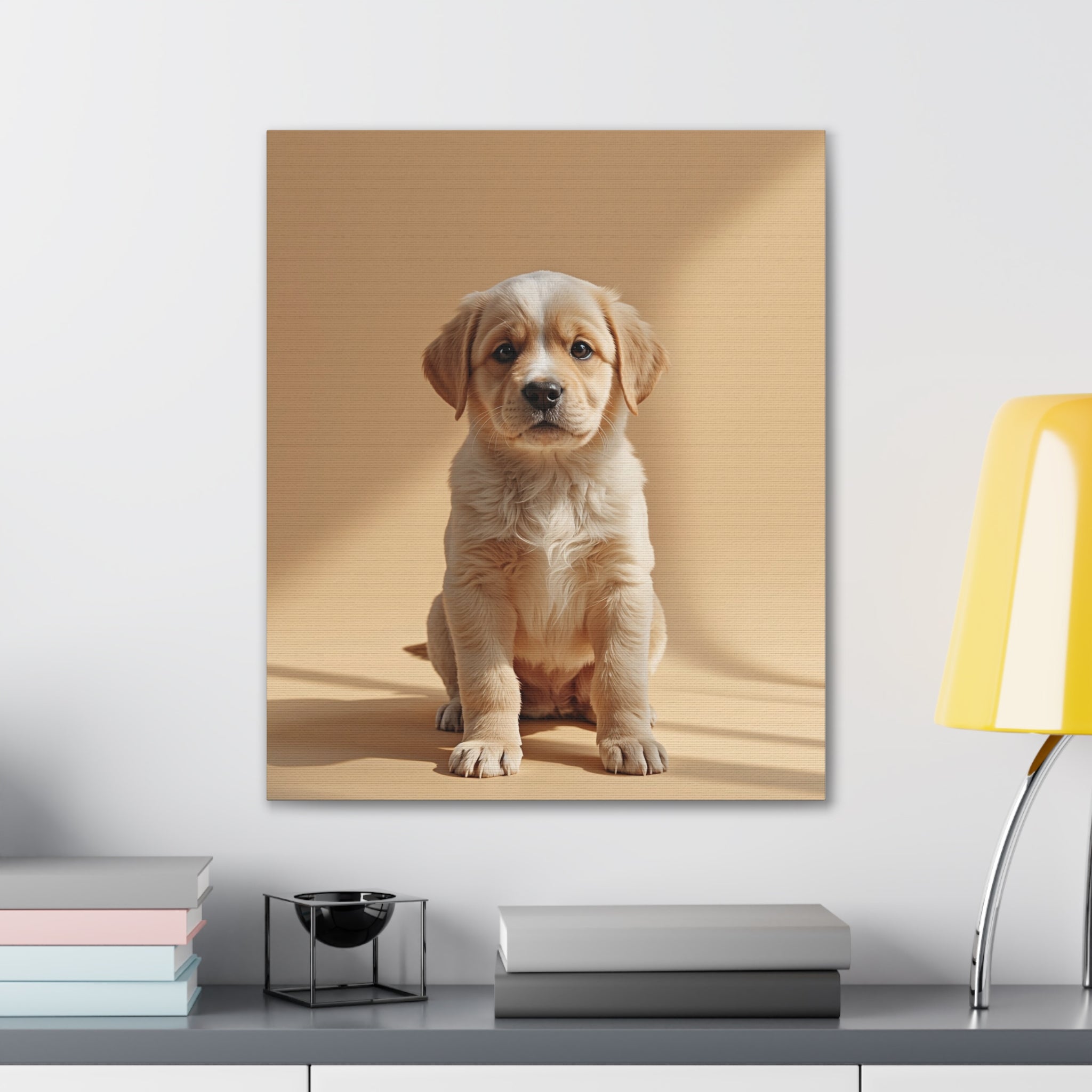 Golden Labrador Puppy Canvas, gift for dog lovers