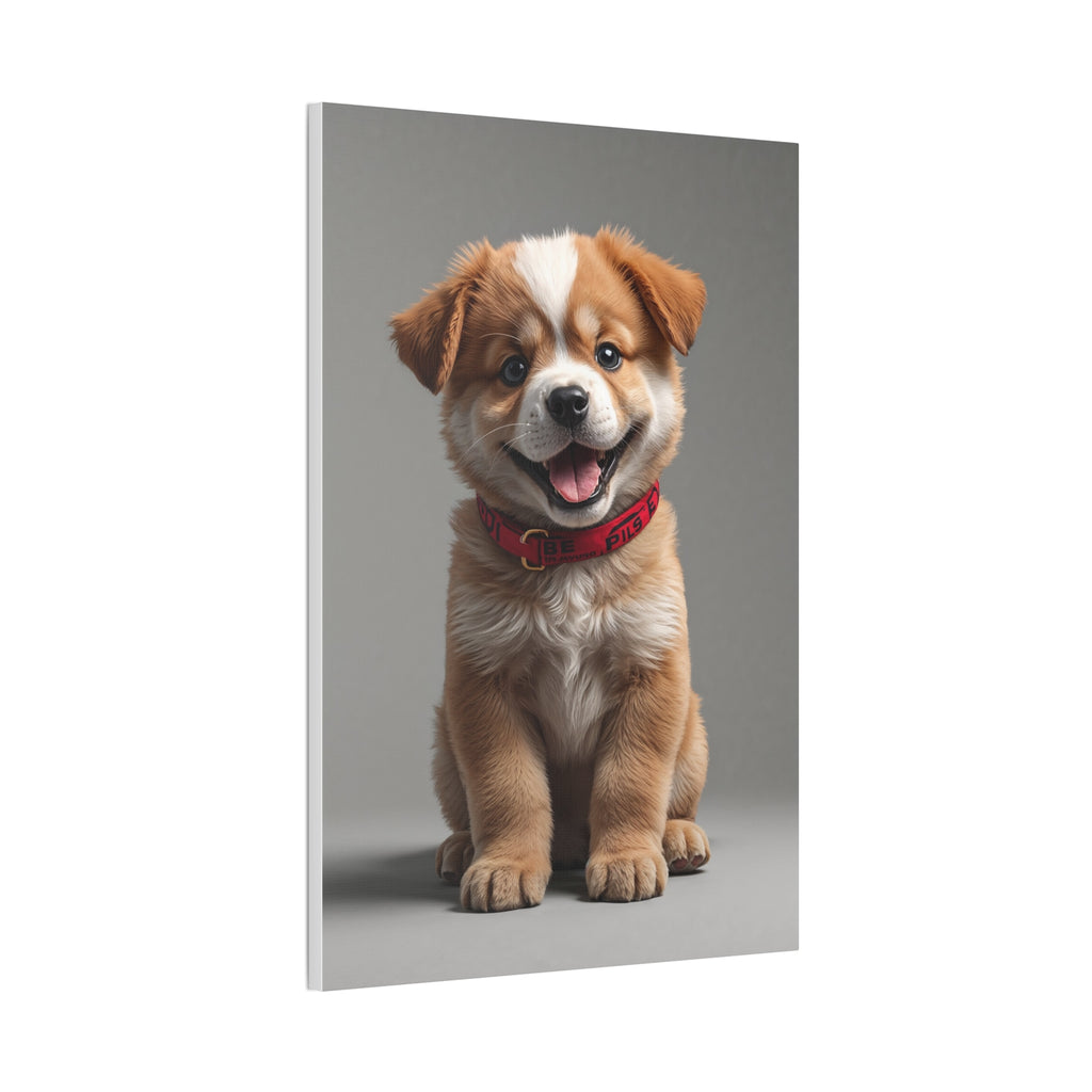Smiling Puppy Portrait Canvas, gift for dog lovers