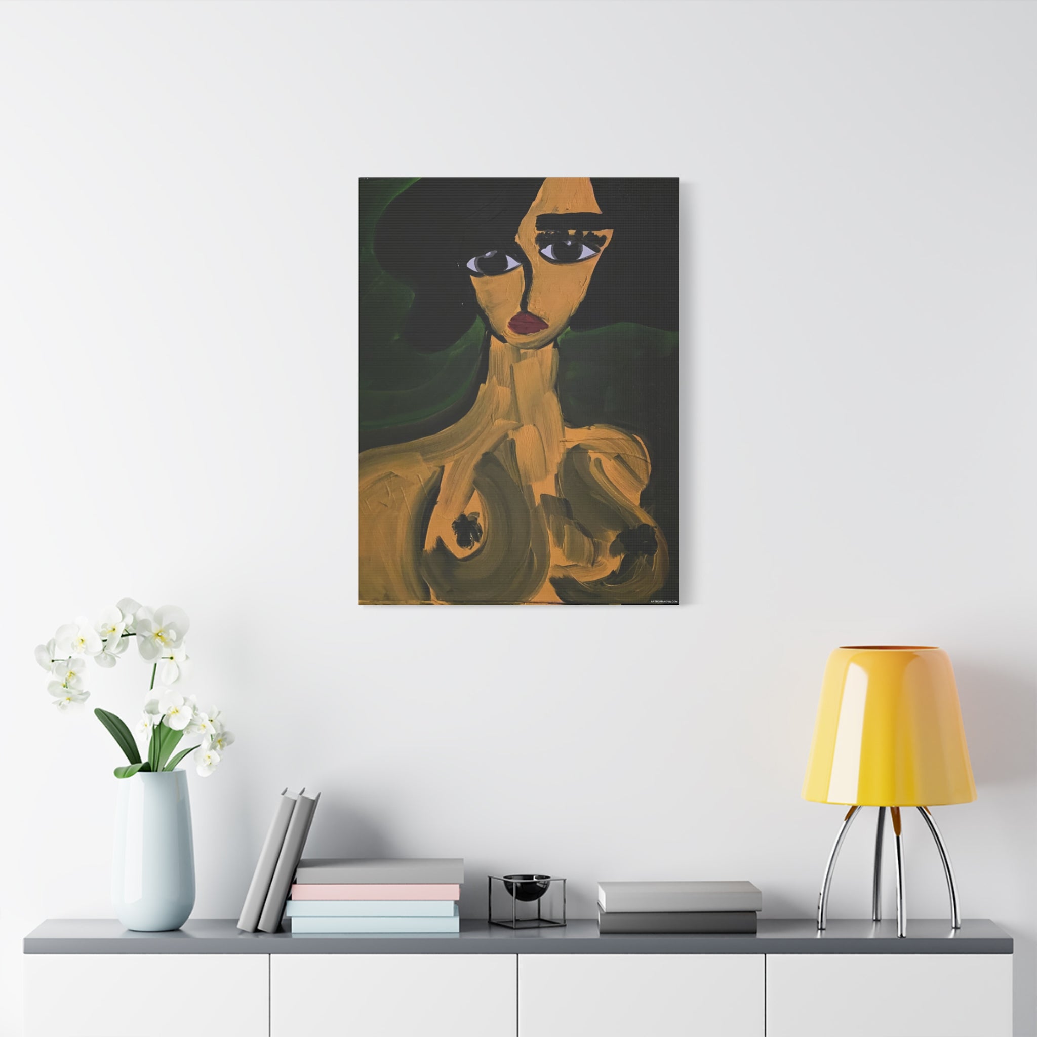 Toile de portrait abstrait | Art contemporain sur toile, art minimaliste