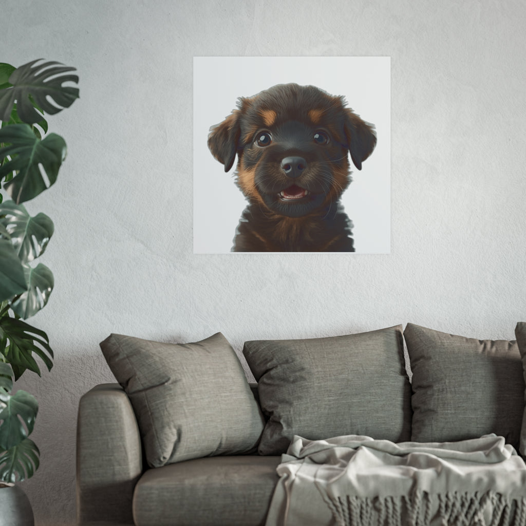 Smiling Rottweiler Puppy Poster | funny dog Poster, dog lover poster