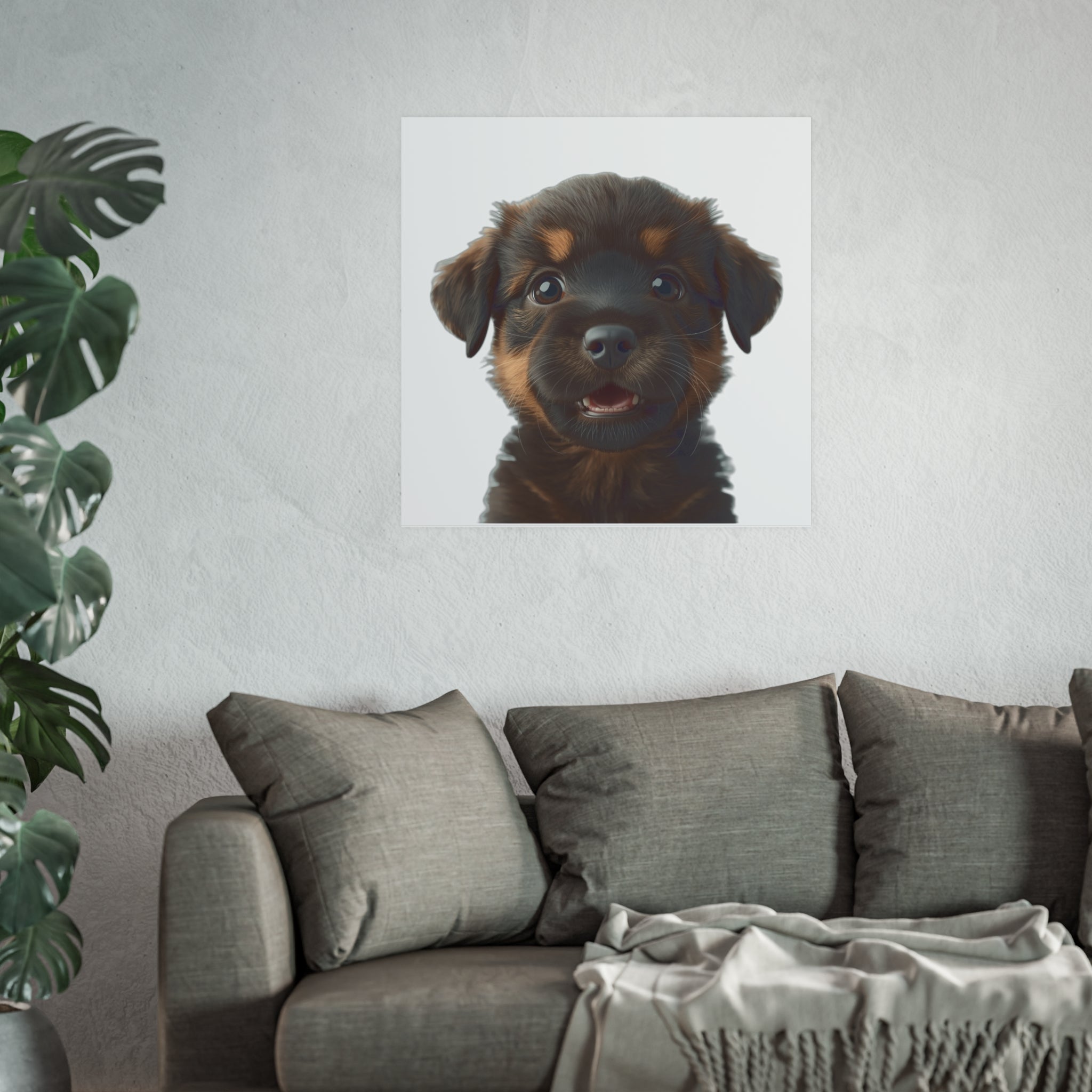 Smiling Rottweiler Puppy Poster | funny dog Poster, dog lover poster