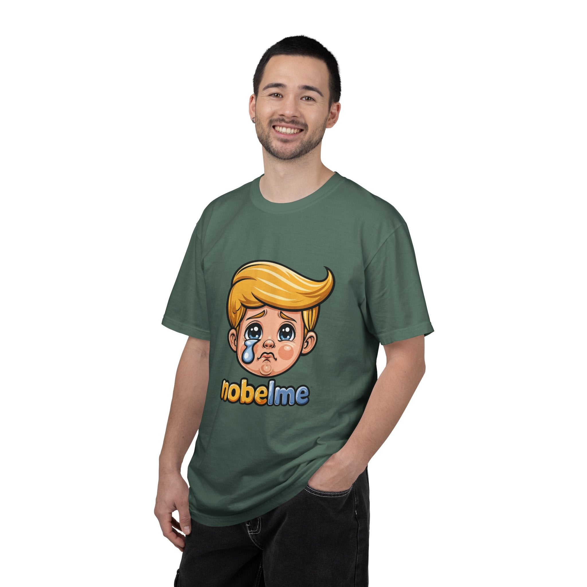 T-shirt Cartoon Leader, art pop politique satirique, imprimé humoristique : un garçon blond qui pleure (dessin animé) | T-shirt mignon avec un visage triste