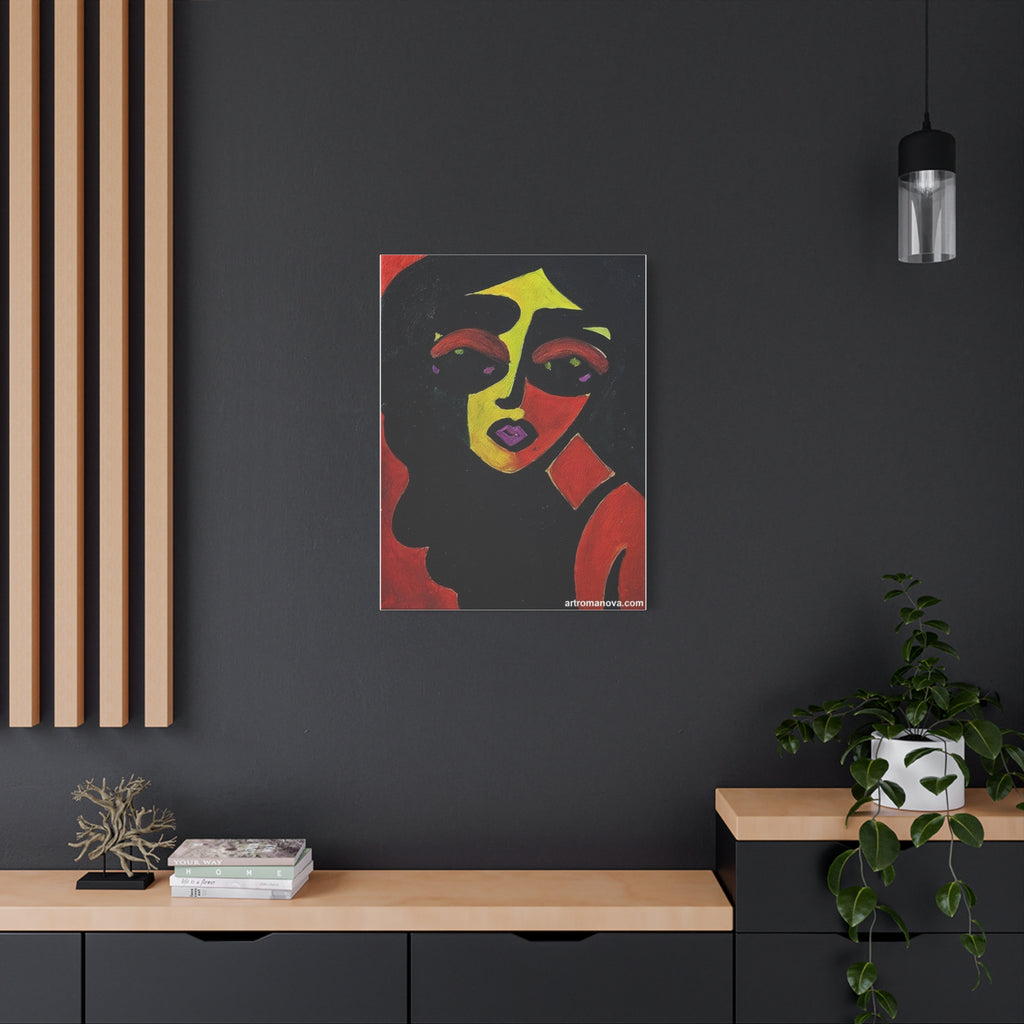 Toile de portrait abstrait à blocs de couleur