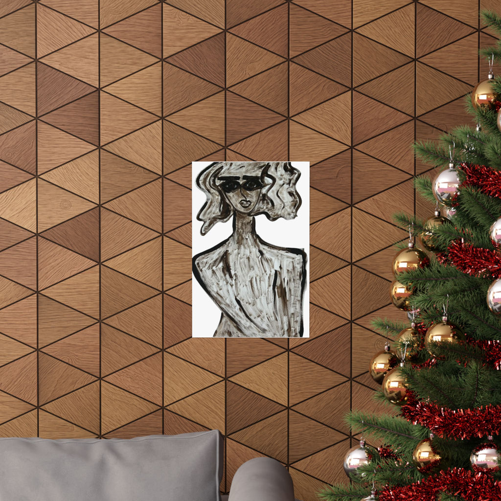 Affiche, Affiche de mode abstraite monochrome | Art mural vertical