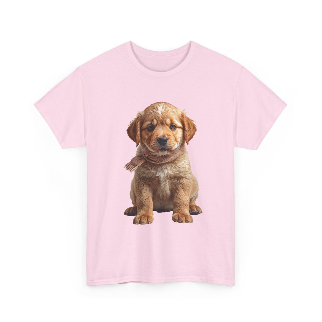 T-shirt chiot assis mignon | T-shirt chiot Golden Retriever