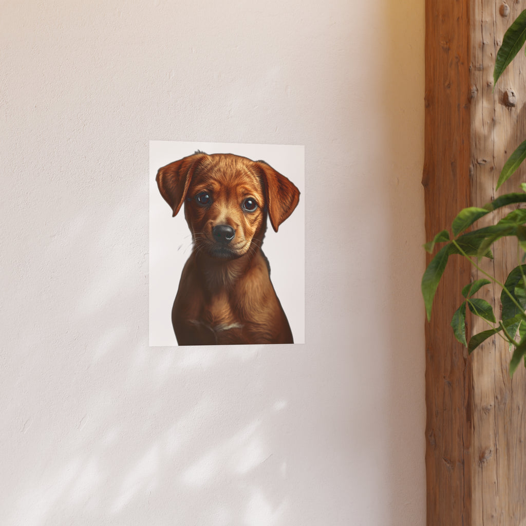 Puppy Portrait Poster | Satin Matte Dog Poster, animal lover poster