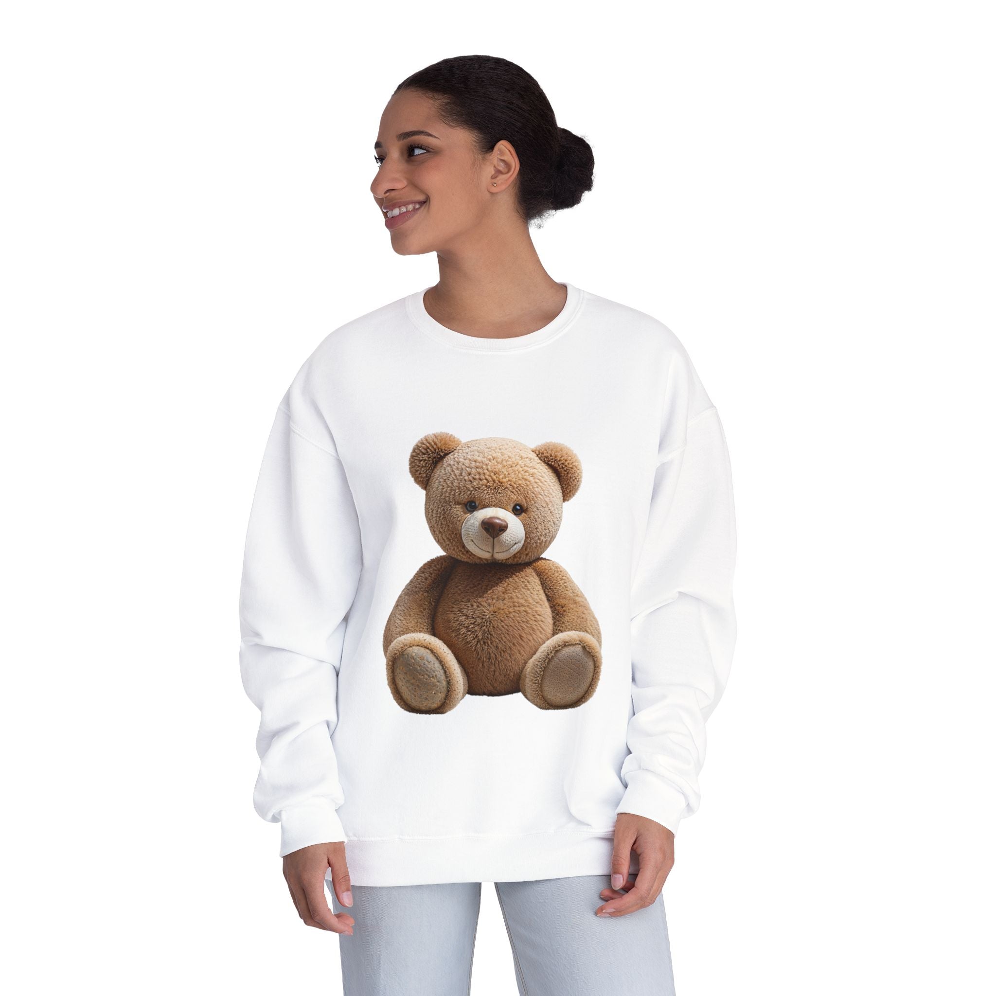 Sweat-shirt imprimé ours en peluche marron | Illustration de jouet mignon