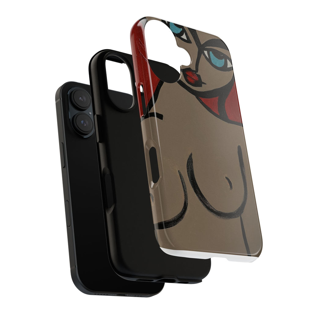 Coque de téléphone minimaliste | Figure féminine abstraite, faite main