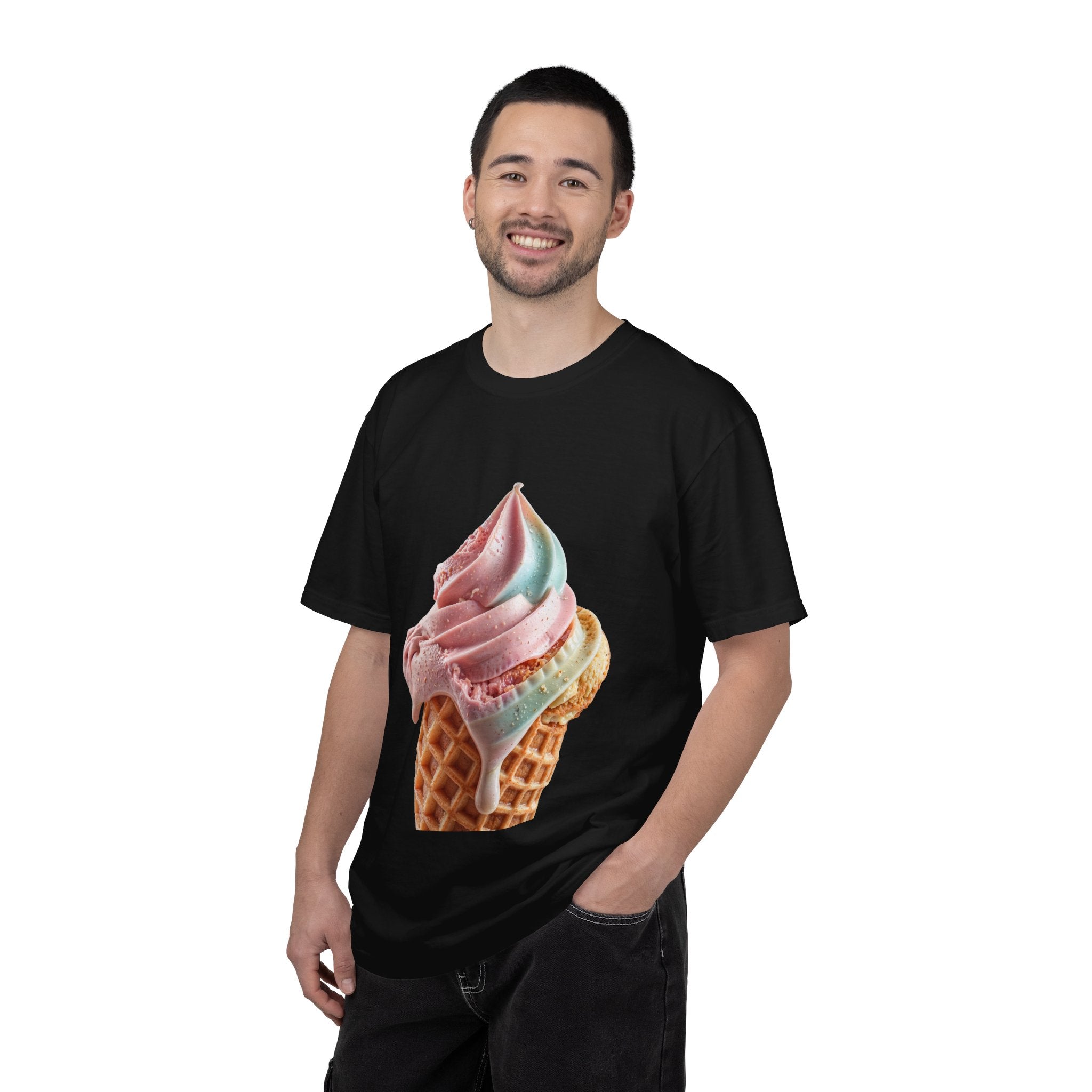T-shirt Cornet de glace arc-en-ciel pastel | T-shirt dessert à la crème glacée molle