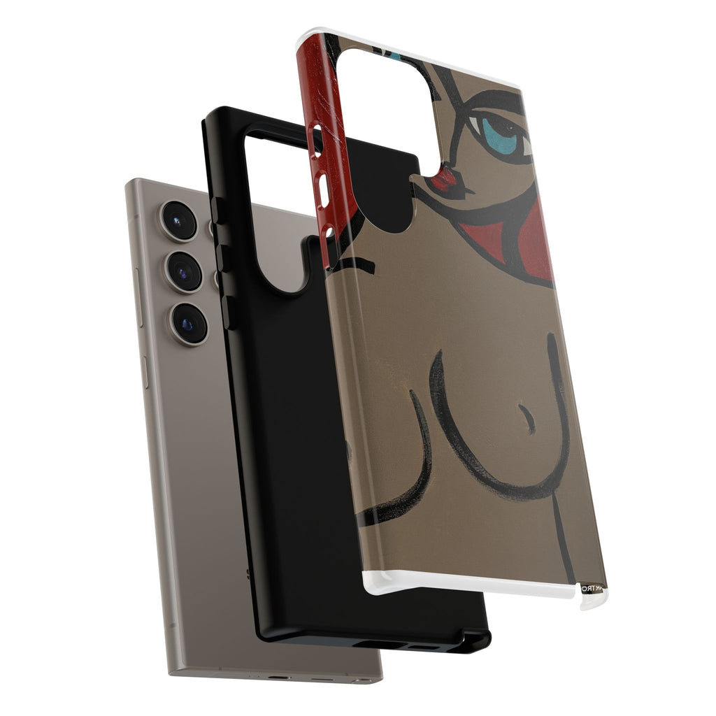Coque de téléphone minimaliste | Figure féminine abstraite, faite main