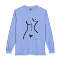 T-shirt manches longues imprimé sexy | Dessin au trait représentant un nu, édition artiste, portrait de nu élégant, tirage d'art limité