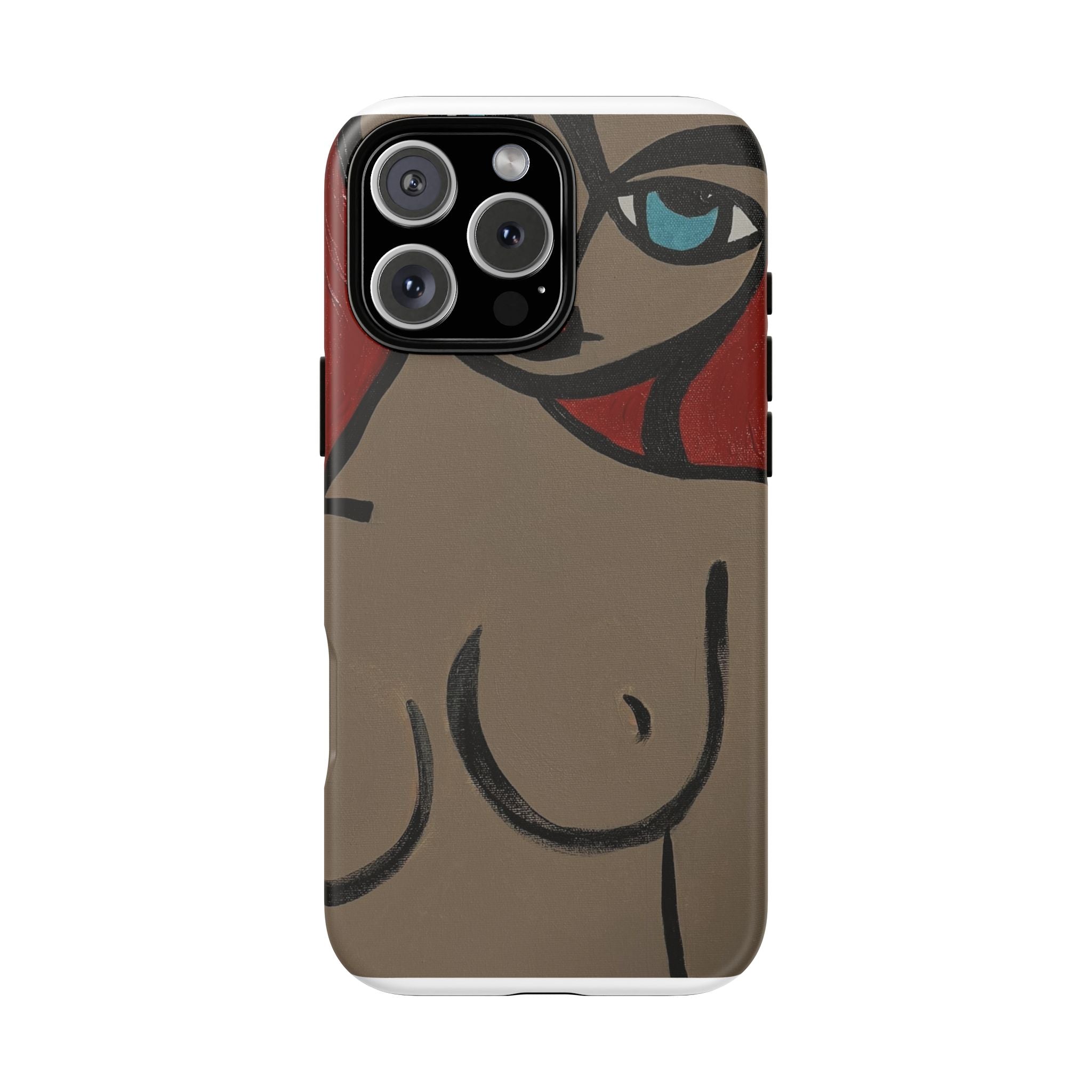 Coque de téléphone minimaliste | Figure féminine abstraite, faite main