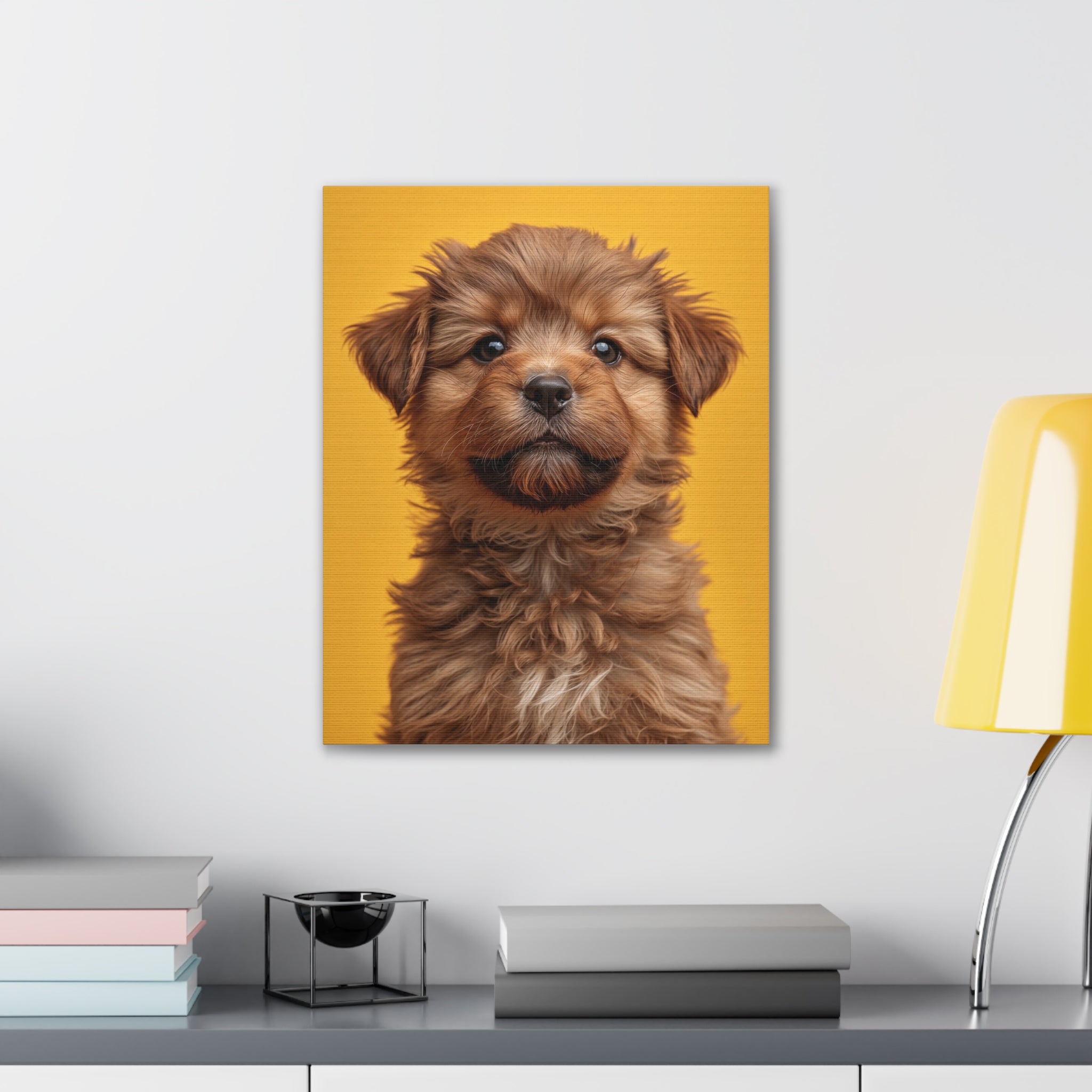 Cute Brown Puppy Portrait Canvas, gift for dog lovers