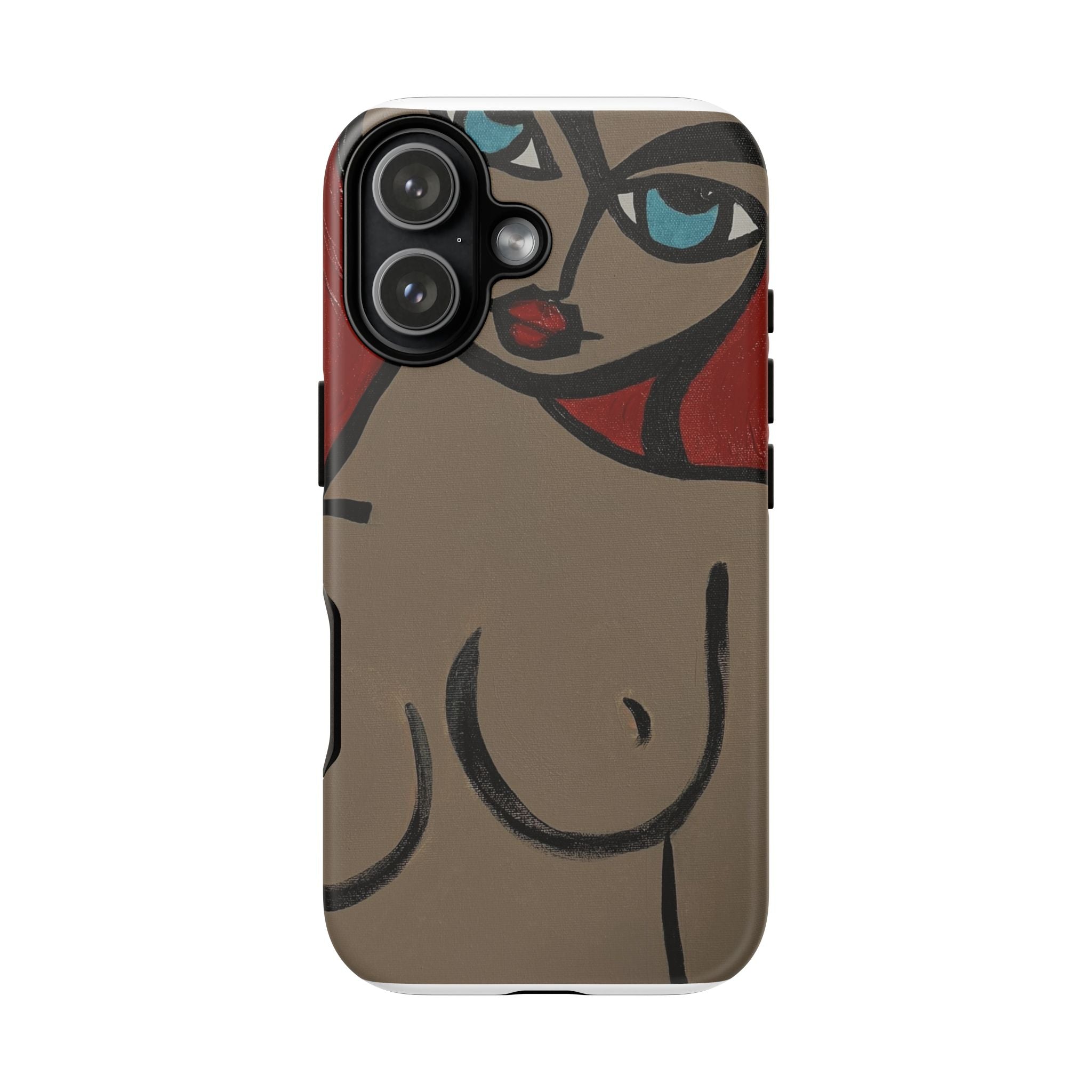 Coque de téléphone minimaliste | Figure féminine abstraite, faite main