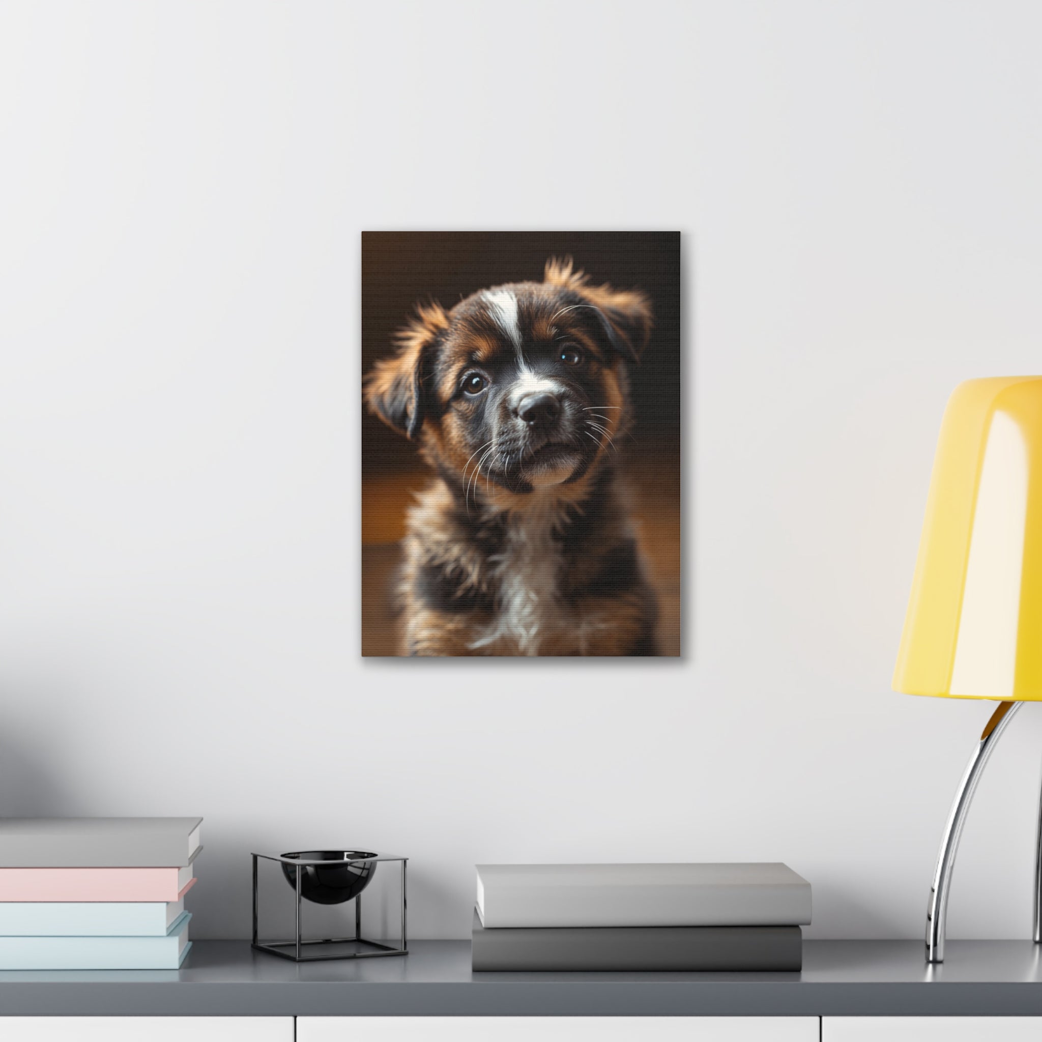Adorable Puppy Portrait Canvas, gift for dog lovers, wall art with dog