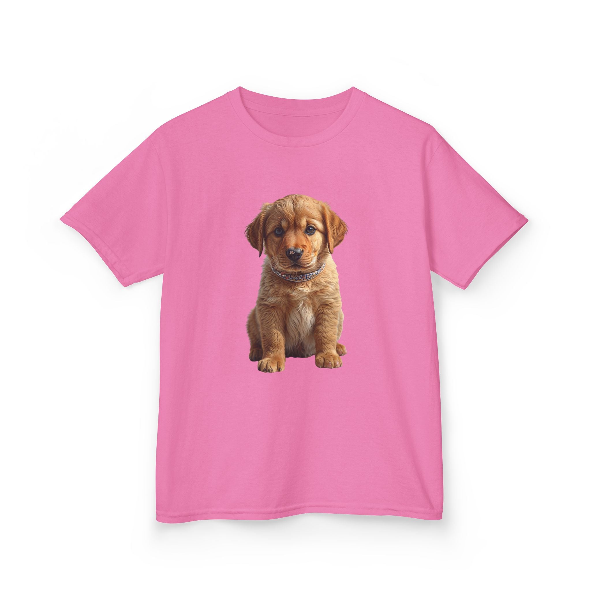 T-shirt enfant illustration chiot marron | T-shirt chien mignon, amoureux des animaux