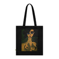 Sac fourre-tout Portrait abstrait | Art expressionniste féminin, coton écologique, toile faite main, peinture de femme nue