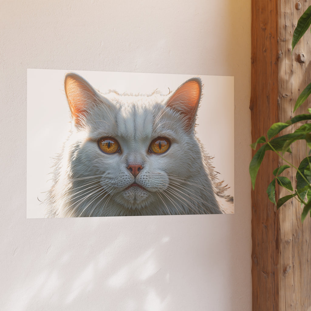 White Cat Portrait Poster | Cat Lover poster