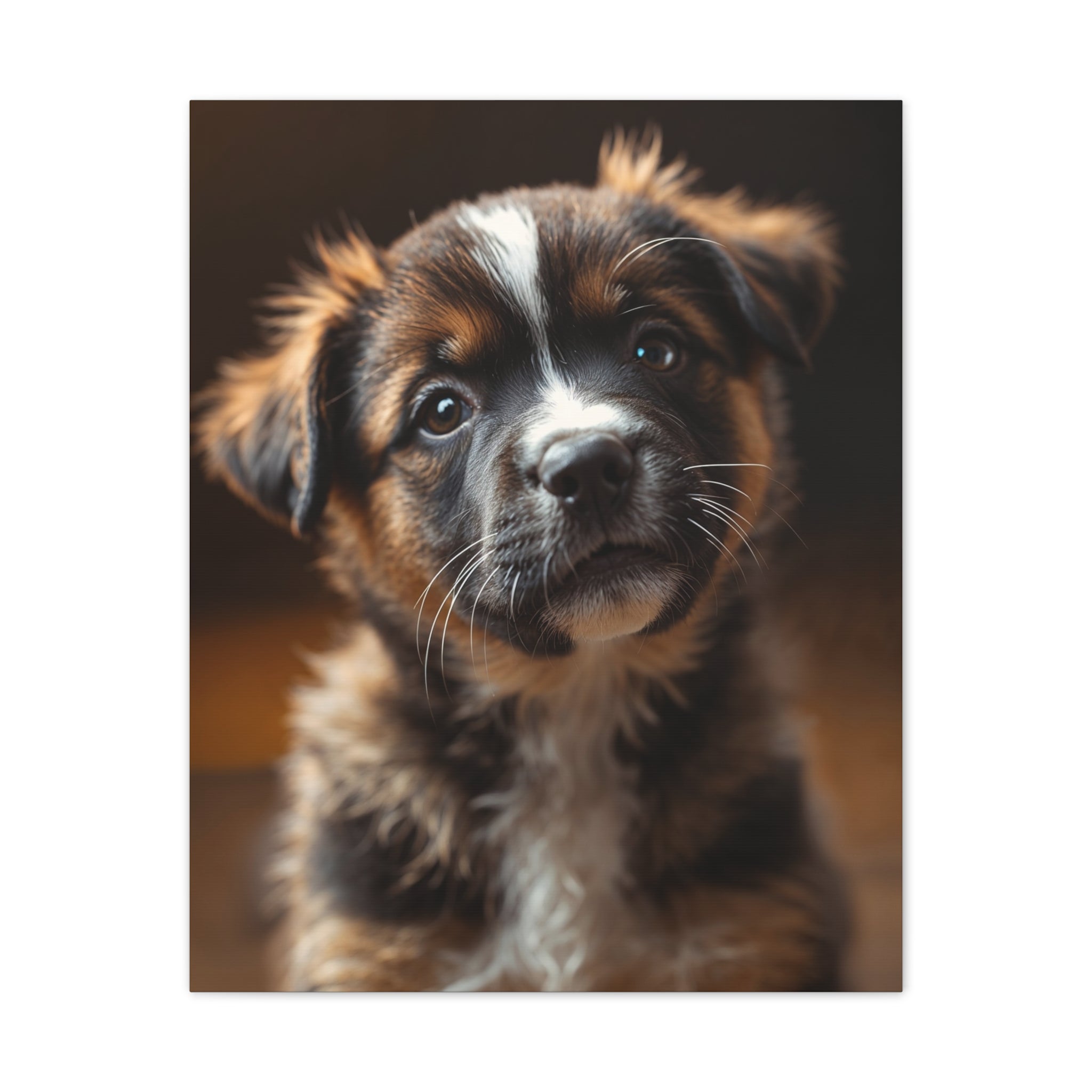 Adorable Puppy Portrait Canvas, gift for dog lovers, wall art with dog