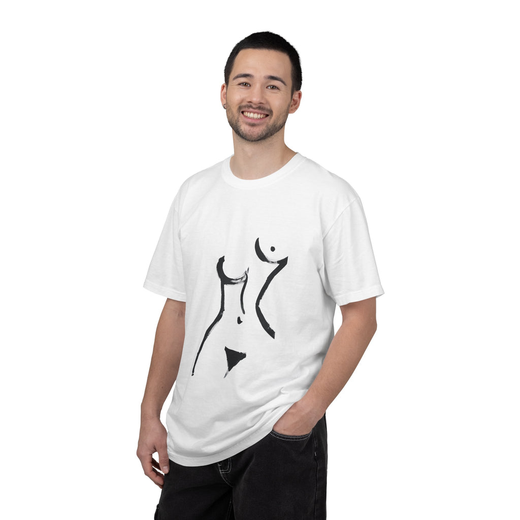 T-shirt minimaliste à motif abstrait de nu féminin