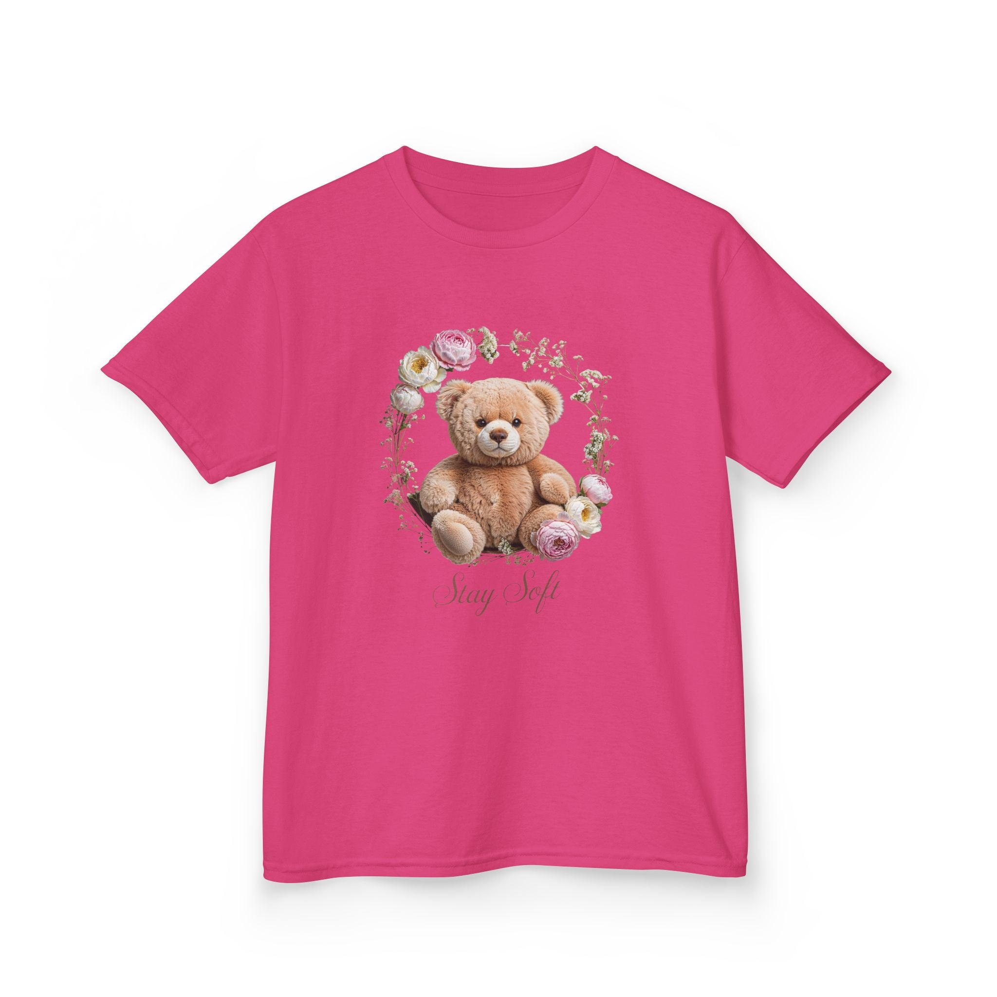 T-shirt enfant ours en peluche | T-shirt ours en peluche fleuri, T-shirt ours en peluche kawaii, Imprimé ours mignon, T-shirt unisexe doux