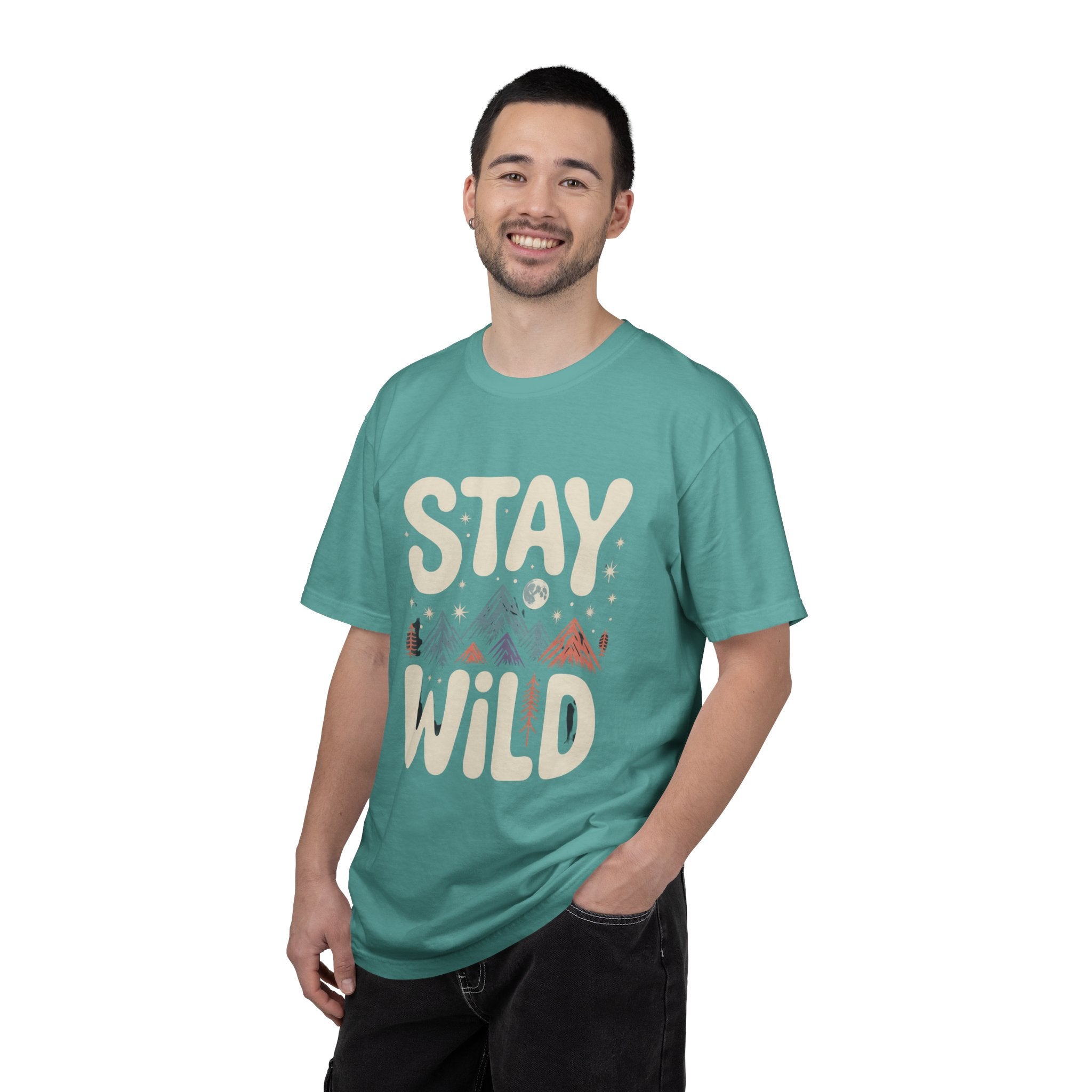 Stay Wild mountain design T-shirt | adventure typography tee