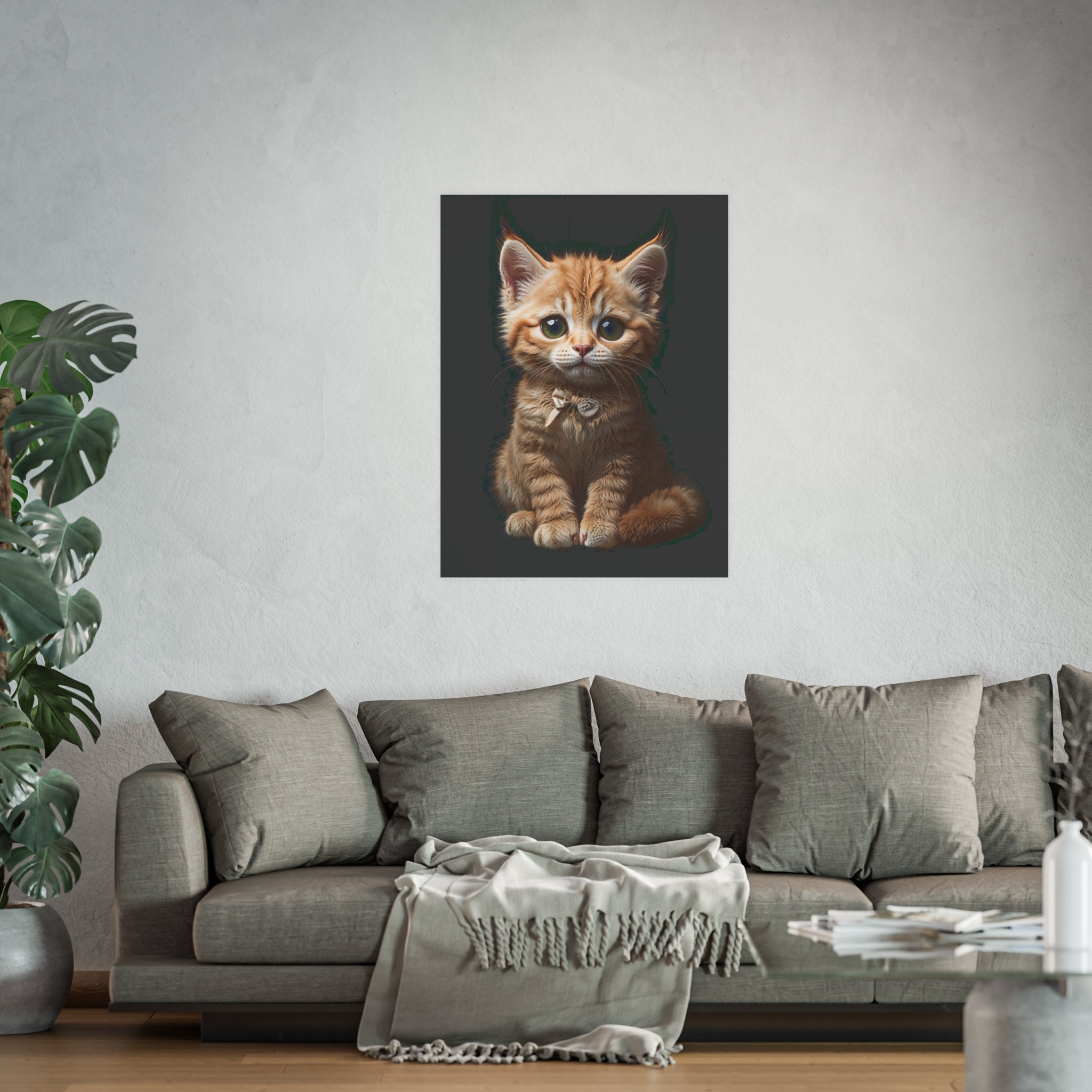 Adorable Kitten image Poster — Satin or Archival Matte Cat Wall Art, unique, limited edition