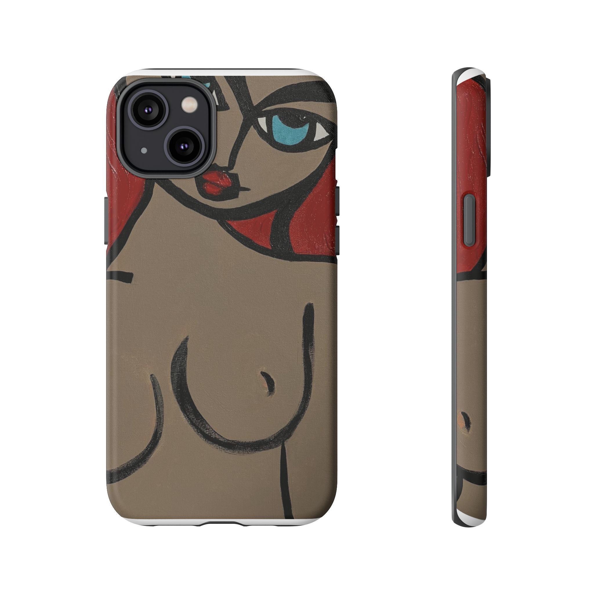 Coque de téléphone minimaliste | Figure féminine abstraite, faite main