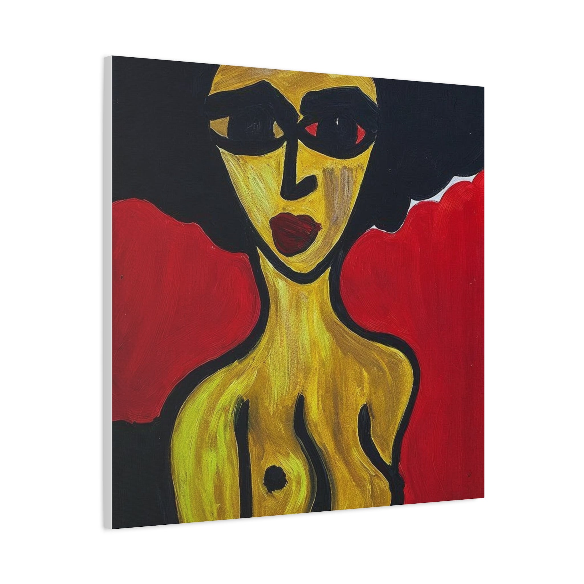 Portrait abstrait de femme sur toile, art contemporain, art moderne