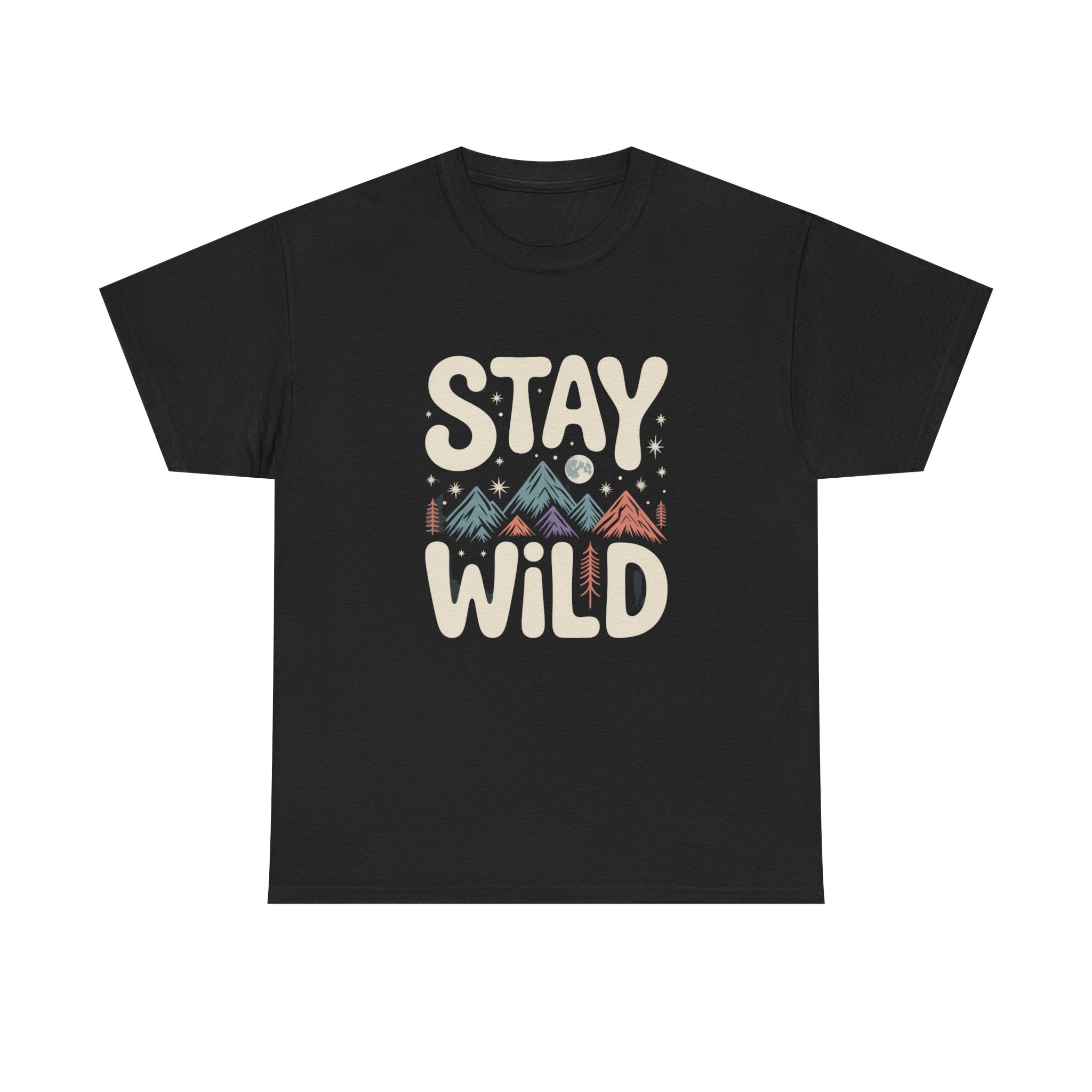 Stay Wild Tee | retro nature typography tee, freedom shirt