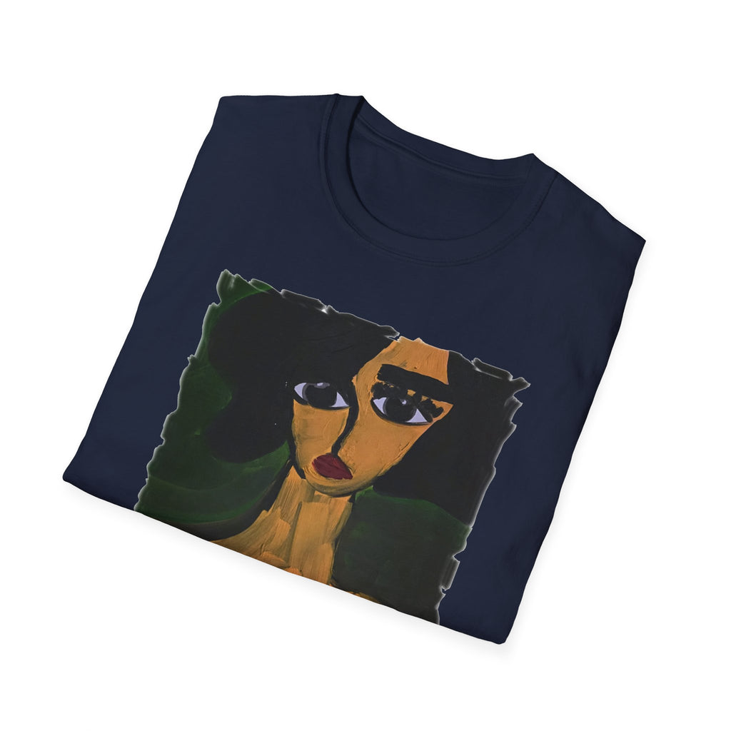 T-shirt Portrait de Femme Nue | Peinture Artistique Moderne, T-shirt Beaux-Arts, Impression Portrait de Nu Élégante, Peint à la Main, Style Galerie