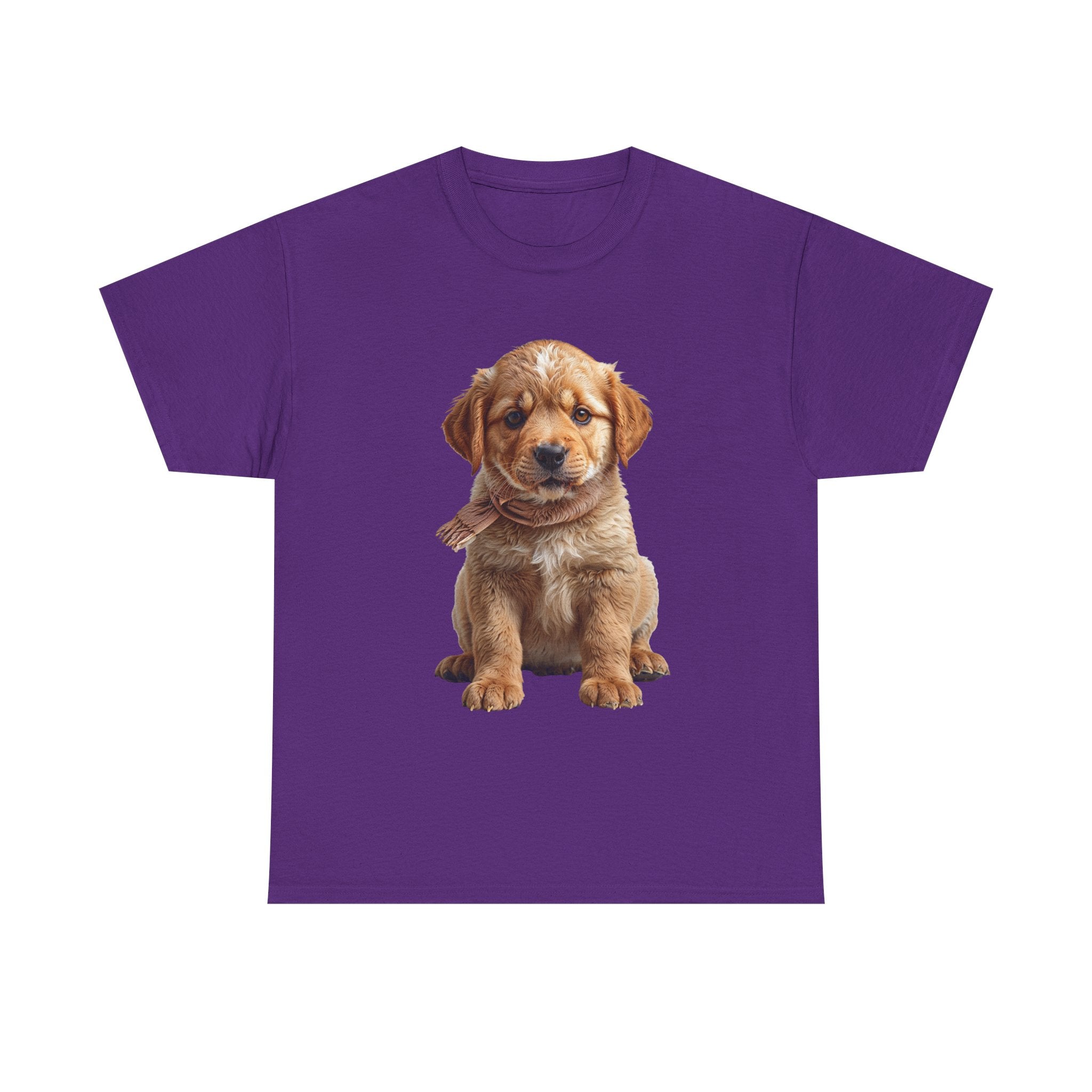 T-shirt chiot assis mignon | T-shirt chiot Golden Retriever