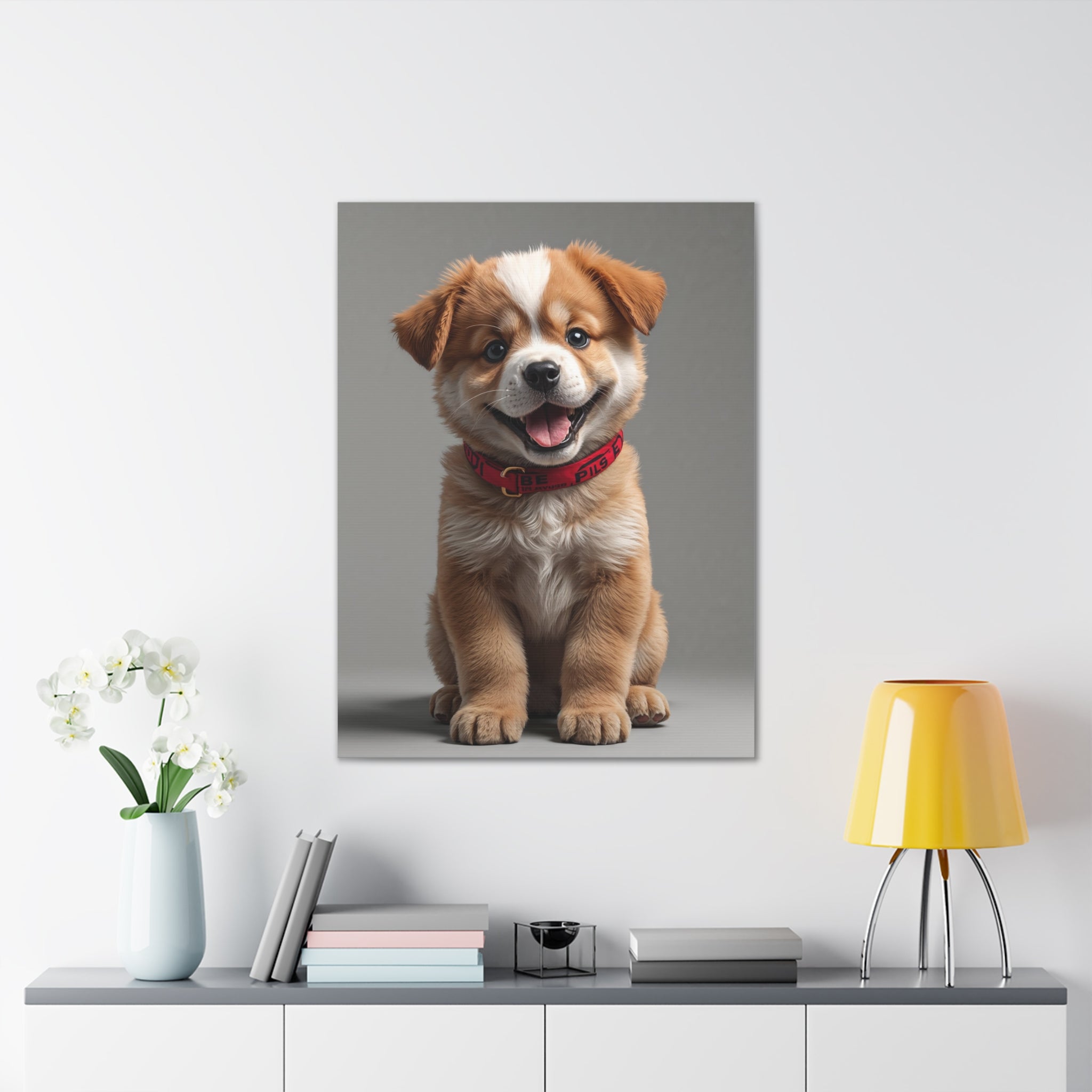 Smiling Puppy Portrait Canvas, gift for dog lovers