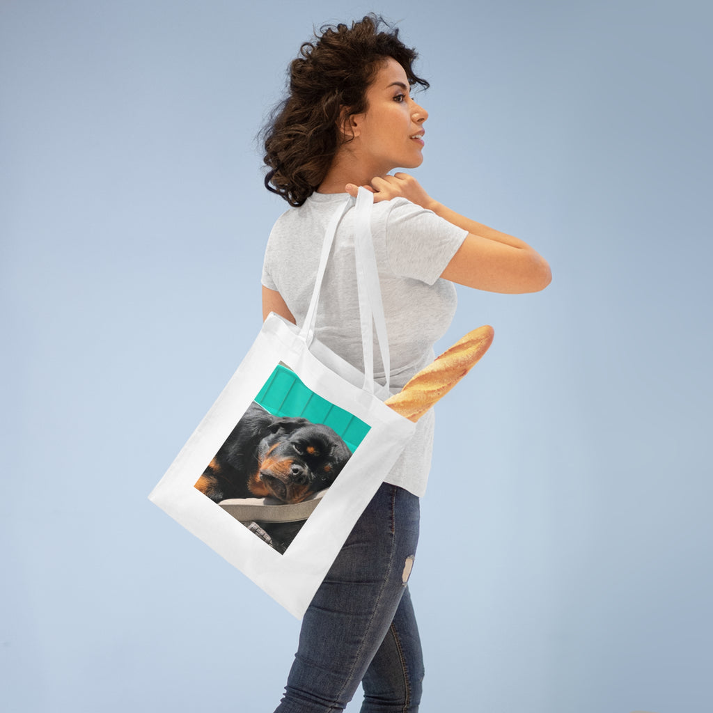 Sleeping Rottweiler Photo Tote Bag | Dog Portrait Shopper bag