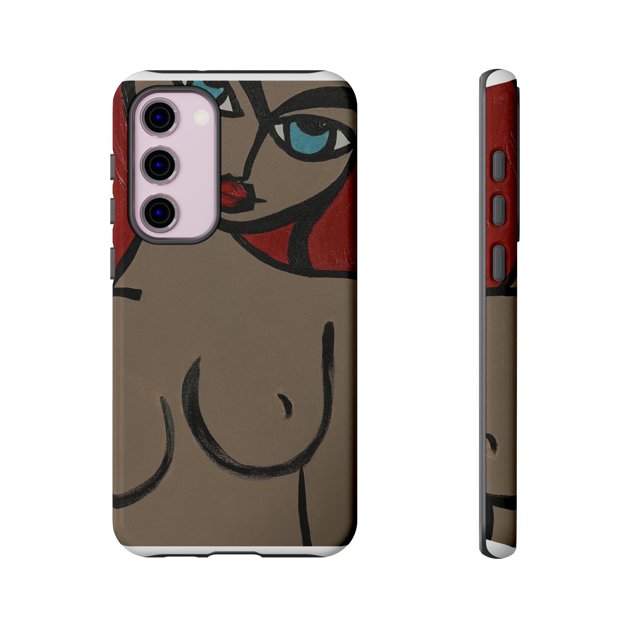 Coque de téléphone minimaliste | Figure féminine abstraite, faite main