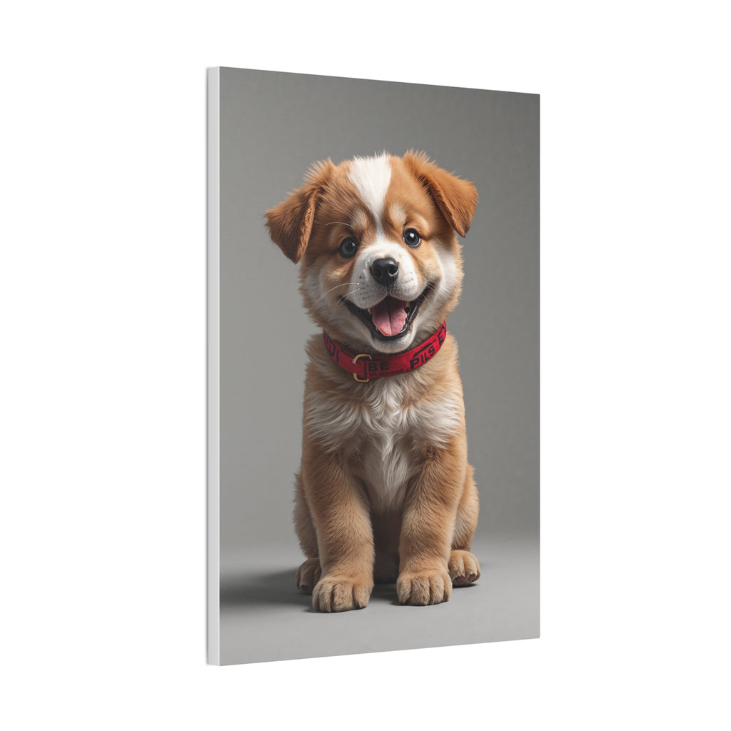 Smiling Puppy Portrait Canvas, gift for dog lovers