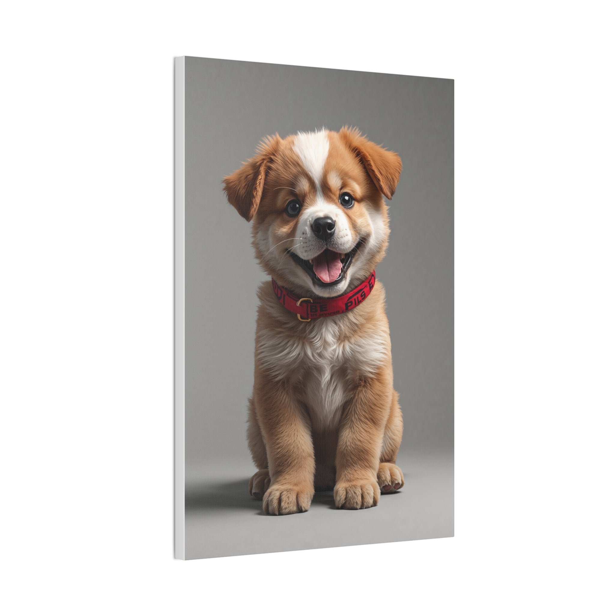 Smiling Puppy Portrait Canvas, gift for dog lovers