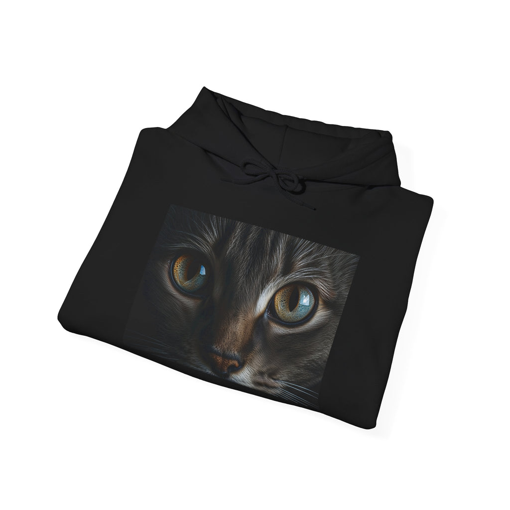 Sweat à capuche Yeux de chat en gros plan | Pull à motif visage de chat, portrait félin