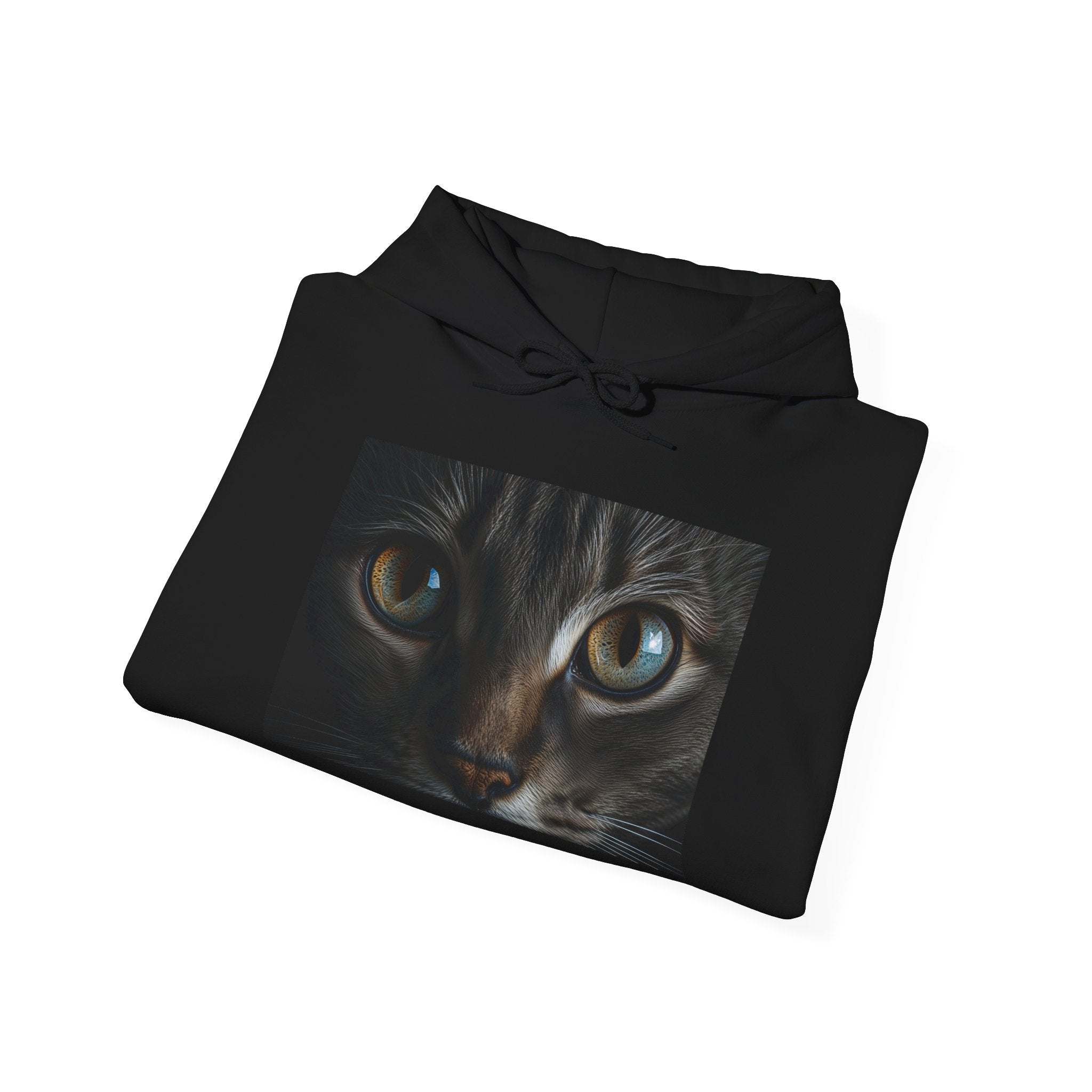 Sweat à capuche Yeux de chat en gros plan | Pull à motif visage de chat, portrait félin