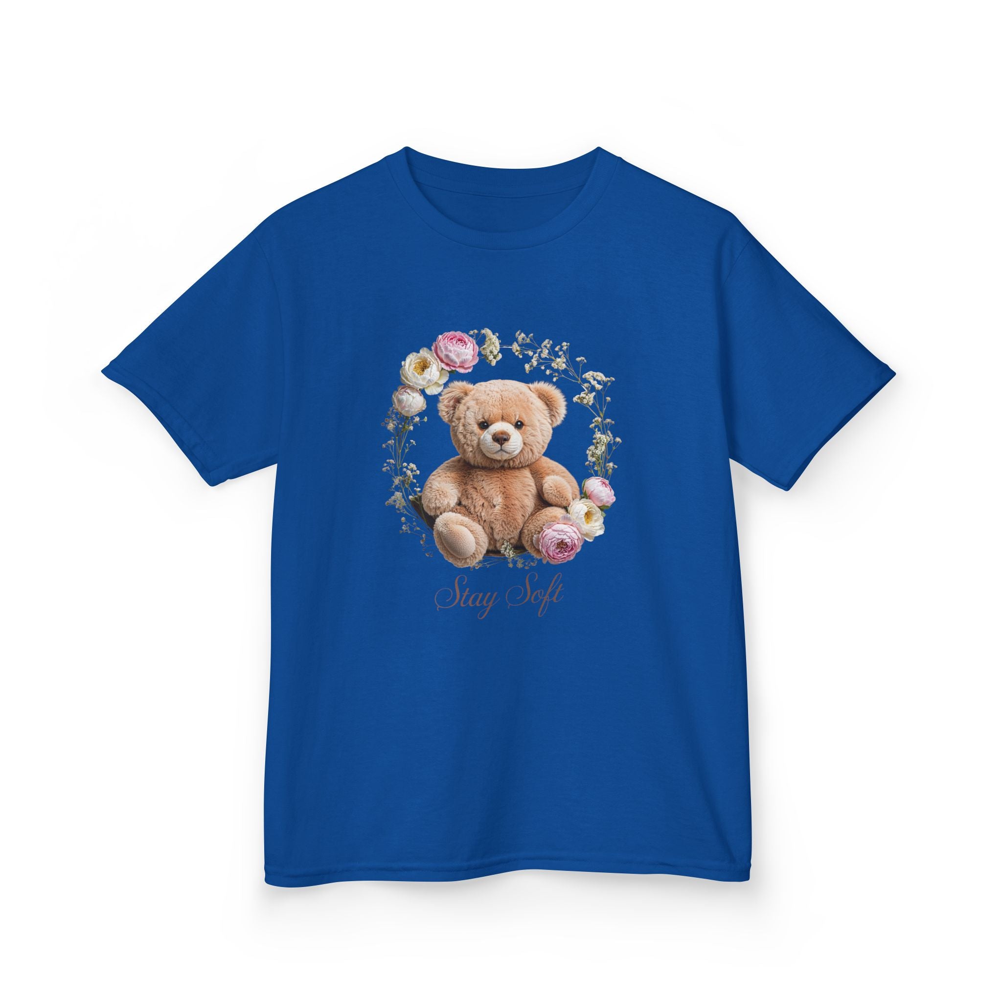 T-shirt enfant ours en peluche | T-shirt ours en peluche fleuri, T-shirt ours en peluche kawaii, Imprimé ours mignon, T-shirt unisexe doux