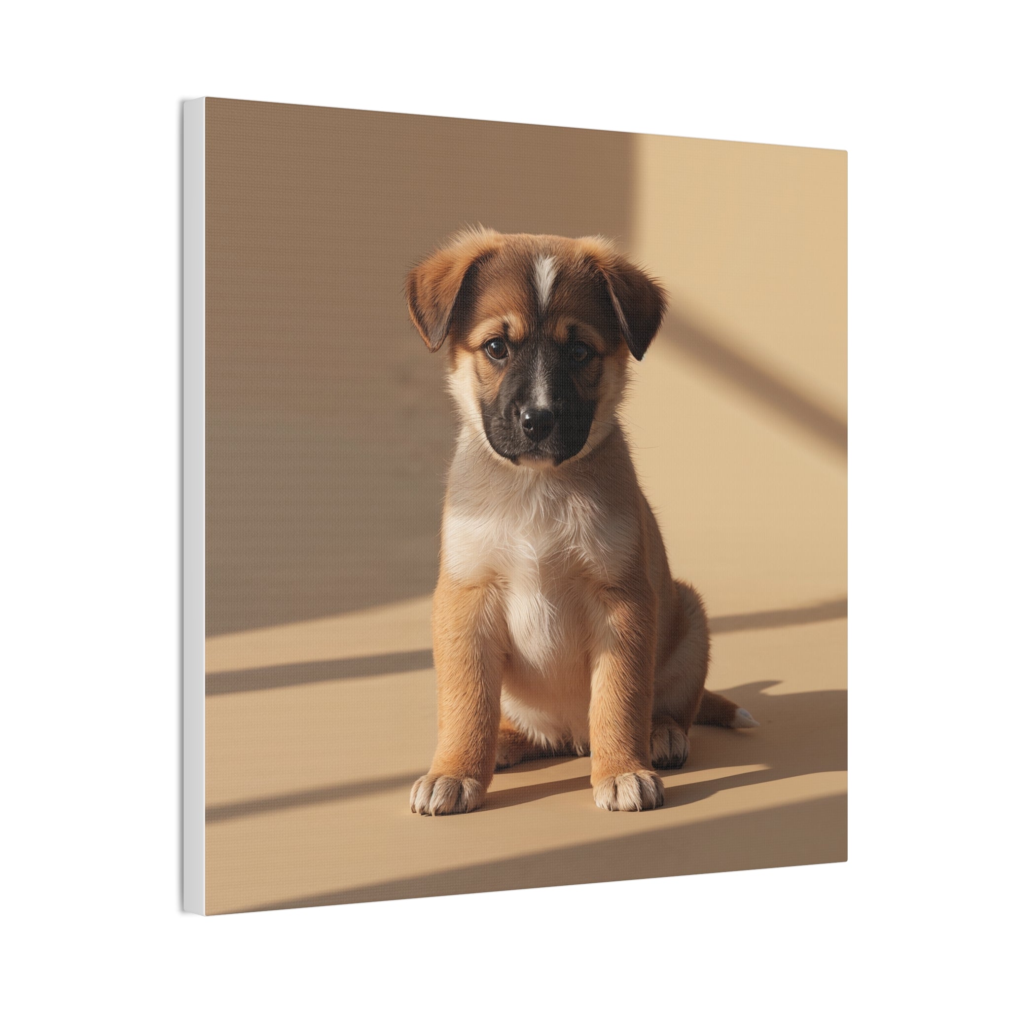 Brown Puppy Portrait Canvas, gift for dog lovers