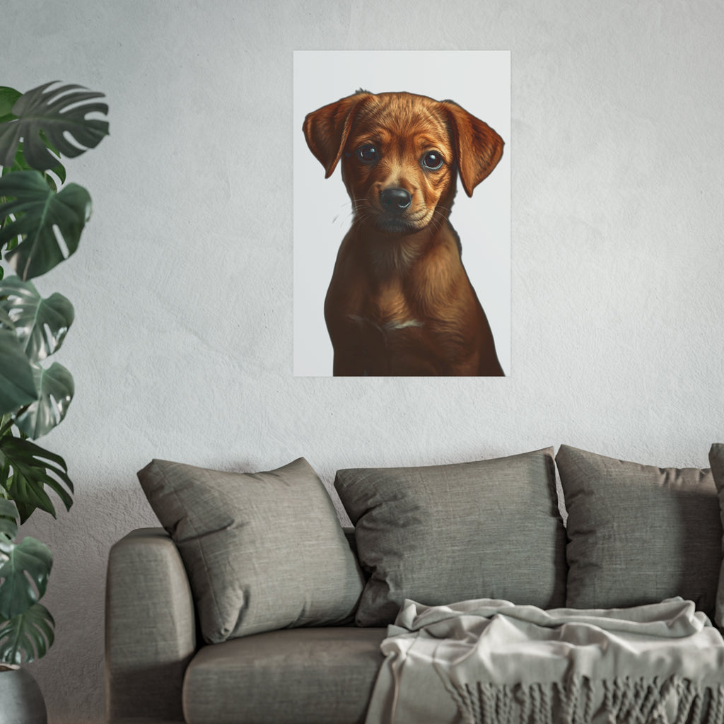 Puppy Portrait Poster | Satin Matte Dog Poster, animal lover poster