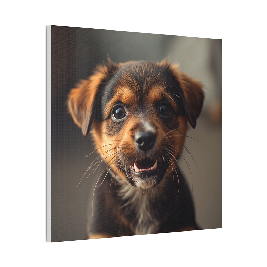 Smiling Puppy Portrait Canvas, gift for doh lovers