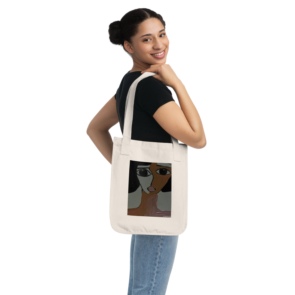 Sac cabas à portrait abstrait | Sac cabas en toile d'art moderne, fait main, sac shopping
