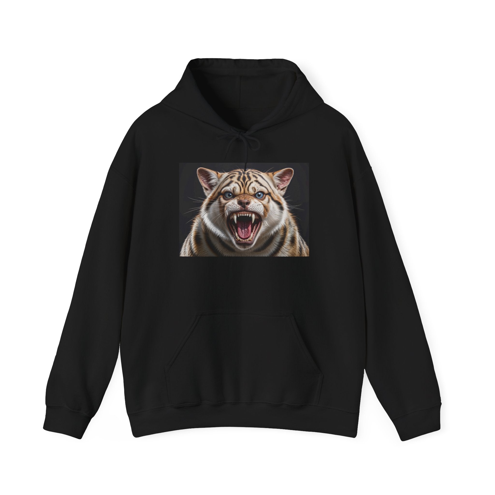 Sweat à capuche avec tête de tigre rugissant | Sweat-shirt avec portrait de tigre féroce