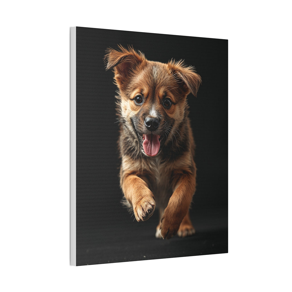 Running Puppy Canvas | Stretched Wall Art, gift for dog lovers