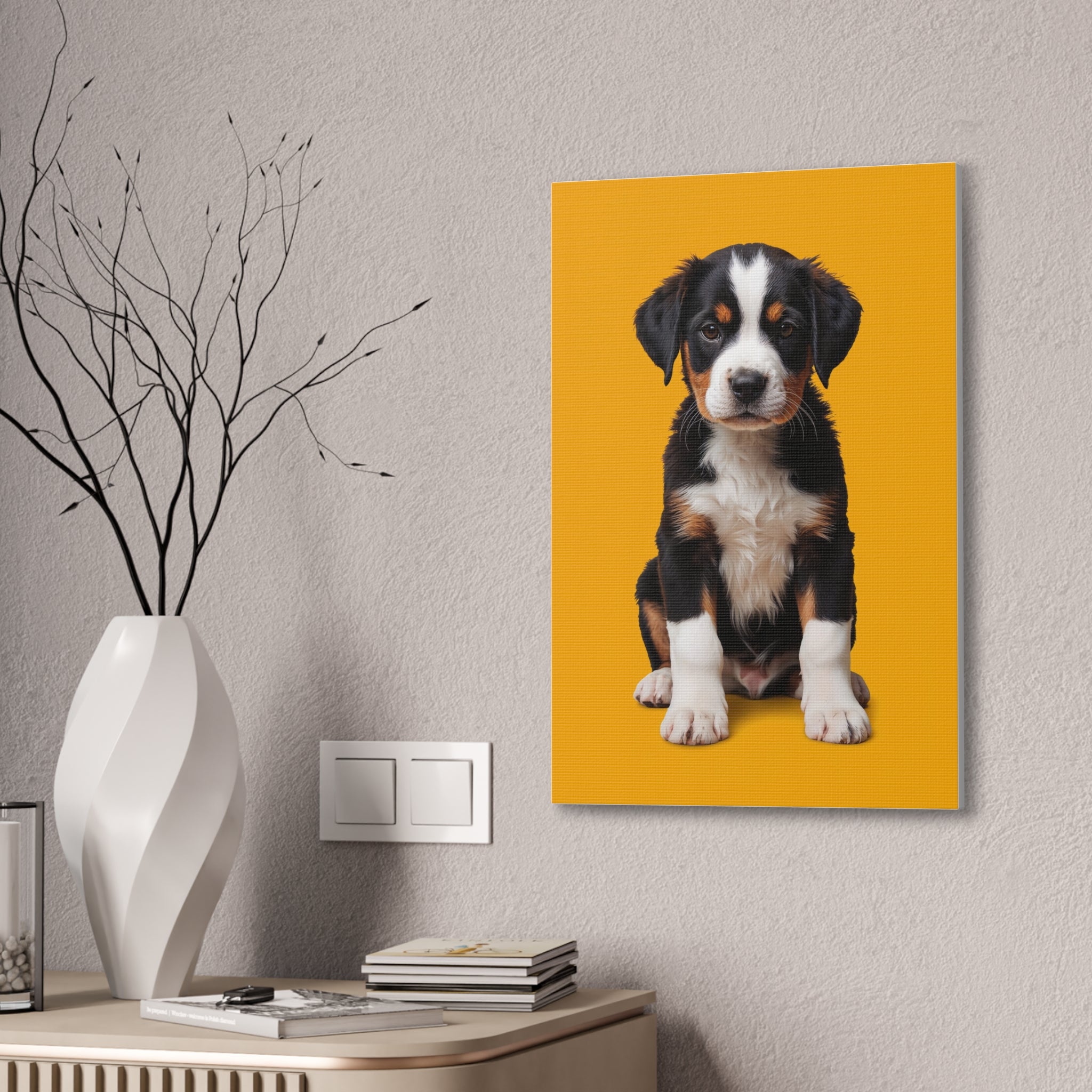 Bernese Mountain Dog Puppy Canvas, gift for dog lovers