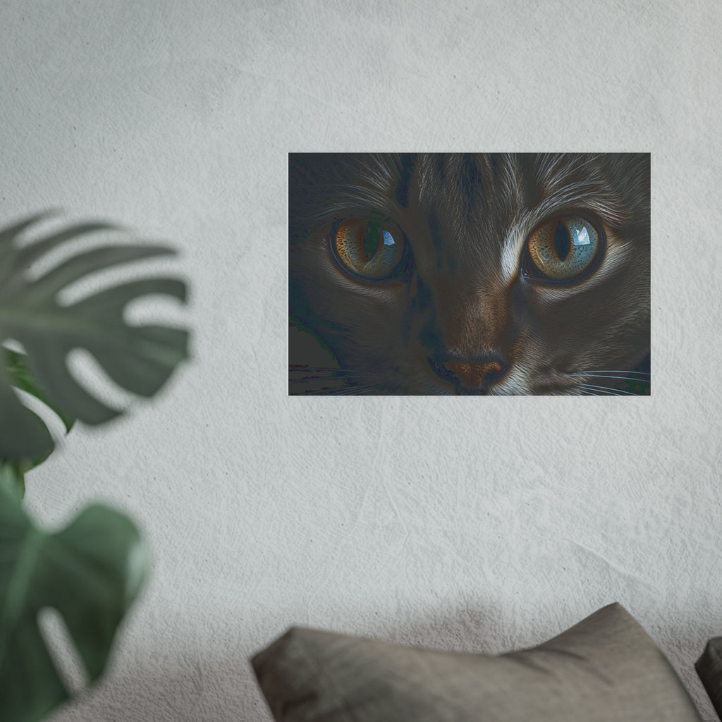 Close-Up Cat Eyes Poster | Cat Eyes Wall Art, cat lover poster