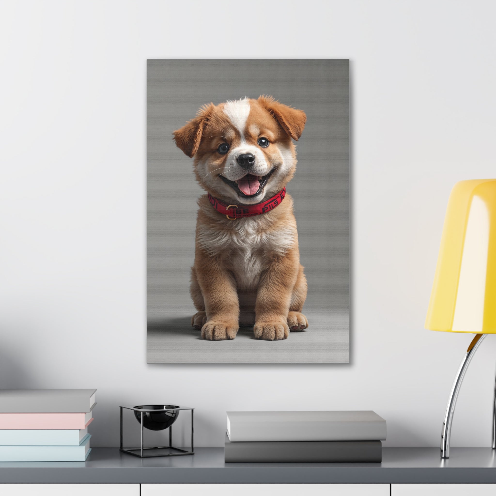 Smiling Puppy Portrait Canvas, gift for dog lovers
